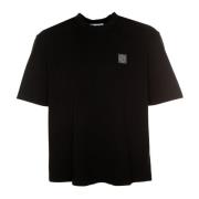 Stone Island Räfflad Rund Hals T-shirt Black, Herr