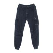 Dolly Noire Cargo Denim Jeans med Fickor Blue, Herr