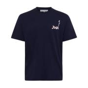 JW Anderson Blå Bomullst-shirt med Logoprint Blue, Herr