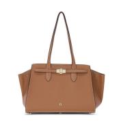 Aigner Elegant Läder Shopper Väska Brown, Herr