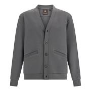 Boggi Milano Bomullsblandning Cardigan Sweatshirt Gray, Herr