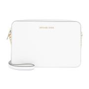 Michael Kors Läder Crossbody Väska White, Dam