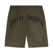 Palm Angels Kurvig Logga Simshorts Green, Herr