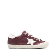 Golden Goose Röda sneakers med snörning och stjärnapplikation Red, Dam