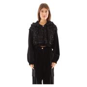 Babylon Quilted Petals Cropped Jacket i Multicolor Black, Dam