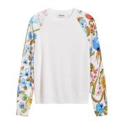 Desigual Vår/Sommar Dam Sweatshirt Kollektion White, Dam