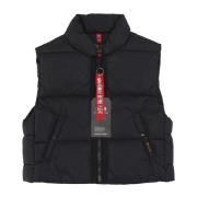 Alpha Industries Svart Ärmlös Puffer Vest Jacka Black, Dam