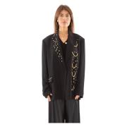 Babylon Studded Oversized Blazer i Svart Black, Dam