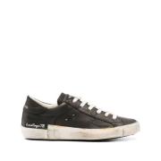 Philippe Model Svarta Sneakers Vintage Finish Snörning Design Black, D...