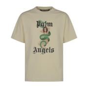 Palm Angels Pin Up Tee Shirt Beige, Herr