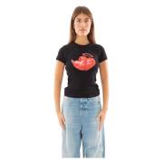 Misbhv Svart Hearts Baby Tee Black, Dam