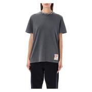 Golden Goose Rhinestones Crewneck T-Shirt Antracite Gray, Dam