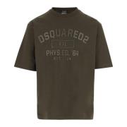 Dsquared2 Svart Bomull Logo Print T-shirt Green, Herr