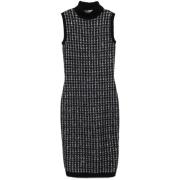 D.Exterior Svart High-Neck Midi Klänning Ärmlös Figursydd Black, Dam