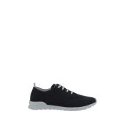 Kiton Mesh Sneakers med Brand Print Gray, Herr