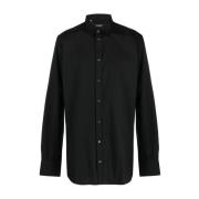 Dolce & Gabbana Svart Bomullsblandning Klassisk Krage Skjorta Black, H...