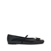 Salvatore Ferragamo Svarta Platta Ballerinaskor Black, Dam