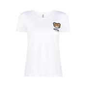 Moschino Vit Teddy Bomull T-shirt White, Herr