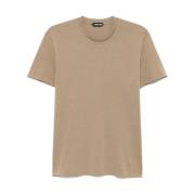 Tom Ford Gröna T-shirts och Polos, Crew Neck Green, Herr