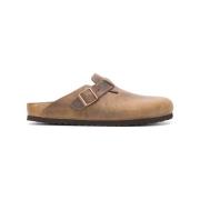 Birkenstock Brun Läder Sandaler Slip-On Stil Brown, Herr