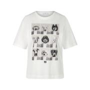 Riani Vit Bomull T-shirt med Roligt Design White, Dam