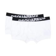 Dsquared2 Djärv Logo Print Bomullsboxershorts White, Herr