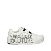 Versace Jeans Couture Vita Läder Sneakers med Logotyptryck White, Herr