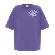 Off White T-shirt med tryckt logotyp Purple, Dam