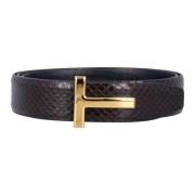 Tom Ford Python Print Vändbar Bälte Black, Herr