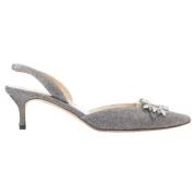 Manolo Blahnik Pre-owned Pre-owned Bomull klackskor Gray, Dam