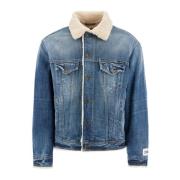 Dolce & Gabbana Denim Teddy Jacka Shearling Foder Blue, Herr