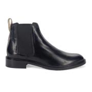 Lorenzo Masiero Svarta Läder Chelsea Boots Black, Dam