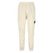 Stone Island Beige Cargo Byxor Elastisk Midja Fickor Beige, Herr