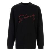 Givenchy Svart Crewneck Långärmad Tryckt T-shirt Black, Herr