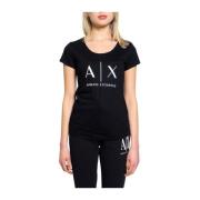 Armani Exchange Bomull Crew Neck T-shirt Black, Dam