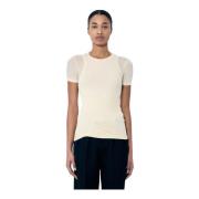 Jil Sander Lager-på-lager Crewneck T-shirt Beige, Dam