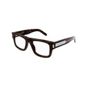 Saint Laurent Geometriska fyrkantiga glasögon Brown, Herr