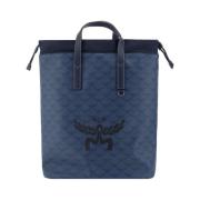 MCM Ikonisk Monogram Dragsko Ryggsäck Blue, Herr