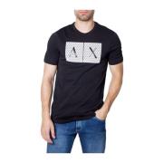 Armani Exchange Svart bomull T-shirt för män Black, Herr