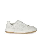 Elisabetta Franchi Ivory läder sneaker med logodetalj Beige, Dam