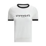 Givenchy Monogram Bomull Ringer T-shirt White, Dam