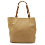 Chanel Vintage Pre-owned Laeder handvskor Beige, Dam