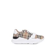 Burberry Beige Sneakers med Vintage Check Mönster Beige, Herr