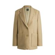 Hugo Boss Oversized Jovana-PP Blazer med Randiga Detaljer Beige, Dam