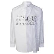 MM6 Maison Margiela Asymmetrisk Logotyp-Skjorta White, Herr