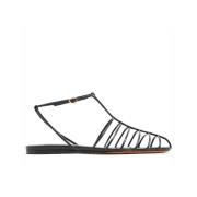 Proenza Schouler Svarta Läder Cage Sandaler Black, Dam