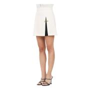 Elisabetta Franchi Modern A-linje kjol med framspricka White, Dam