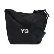 Y-3 Svart Polyester Sacoche med Justerbar Rem Black, Herr