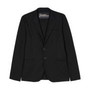 Herno Svart Stretch Notched Lapel Jacka Black, Herr