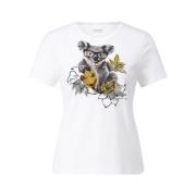 Marc Cain Koala Print T-Shirt White, Dam